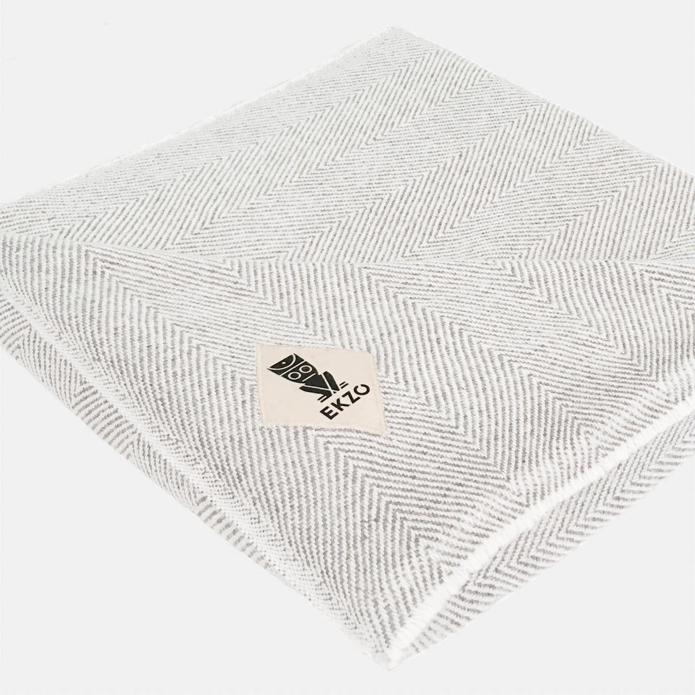 Blanket Cashmere - Light Gray Herringbone Stripe
